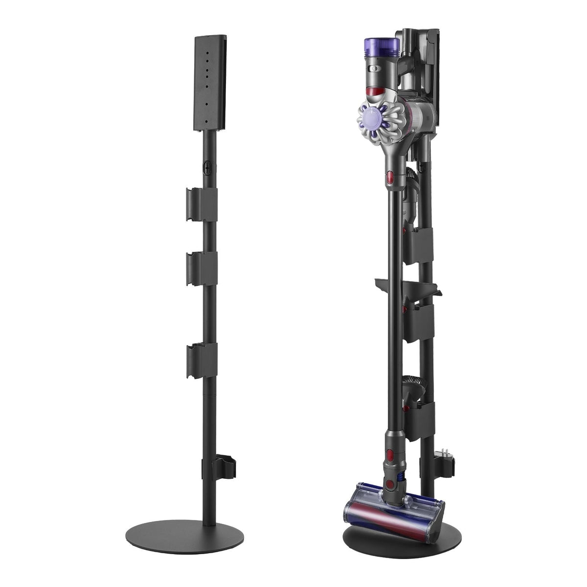 Vacuum Stand, Compatible With V7 V8 V10 V11 V12 V15 Series Upright Vacuum Cleaners & Accessories, Stable Vacuum Stand Holder with 4 Anti-slip Pads and 3 Clips for Storing 6 Brush Heads