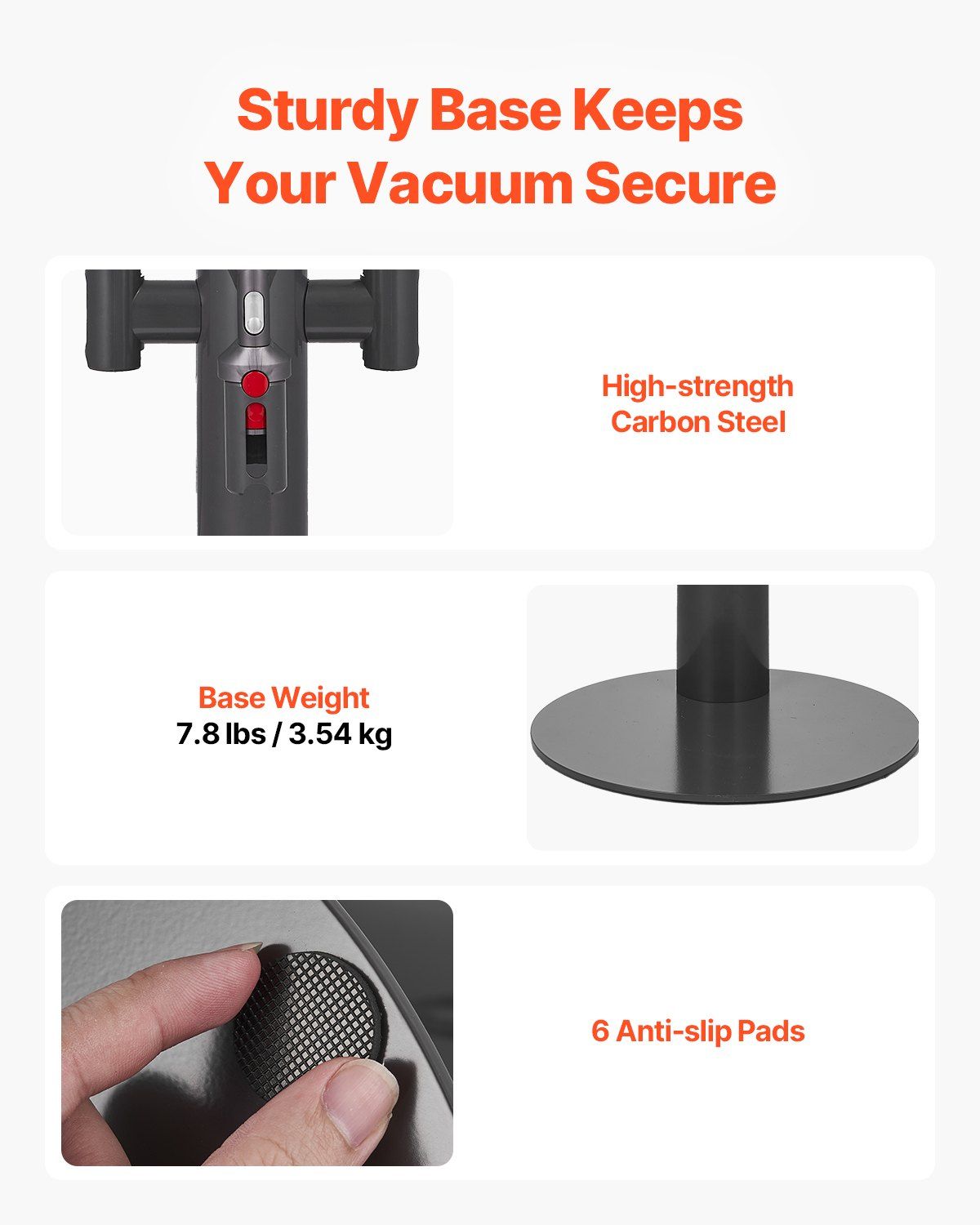 Vacuum Stand for Dyson Multi-Models Stable Storage Bracket Holder with 3 Clips