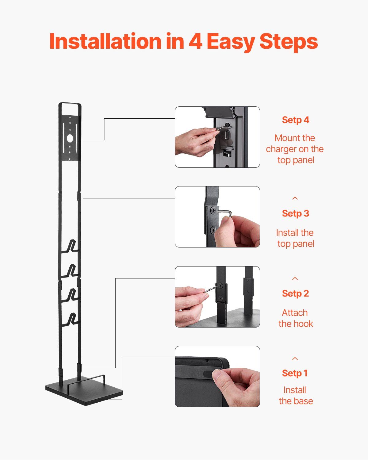 Vacuum Stand for Dyson Multi-Models Stable Storage Bracket Holder with 4 Hooks