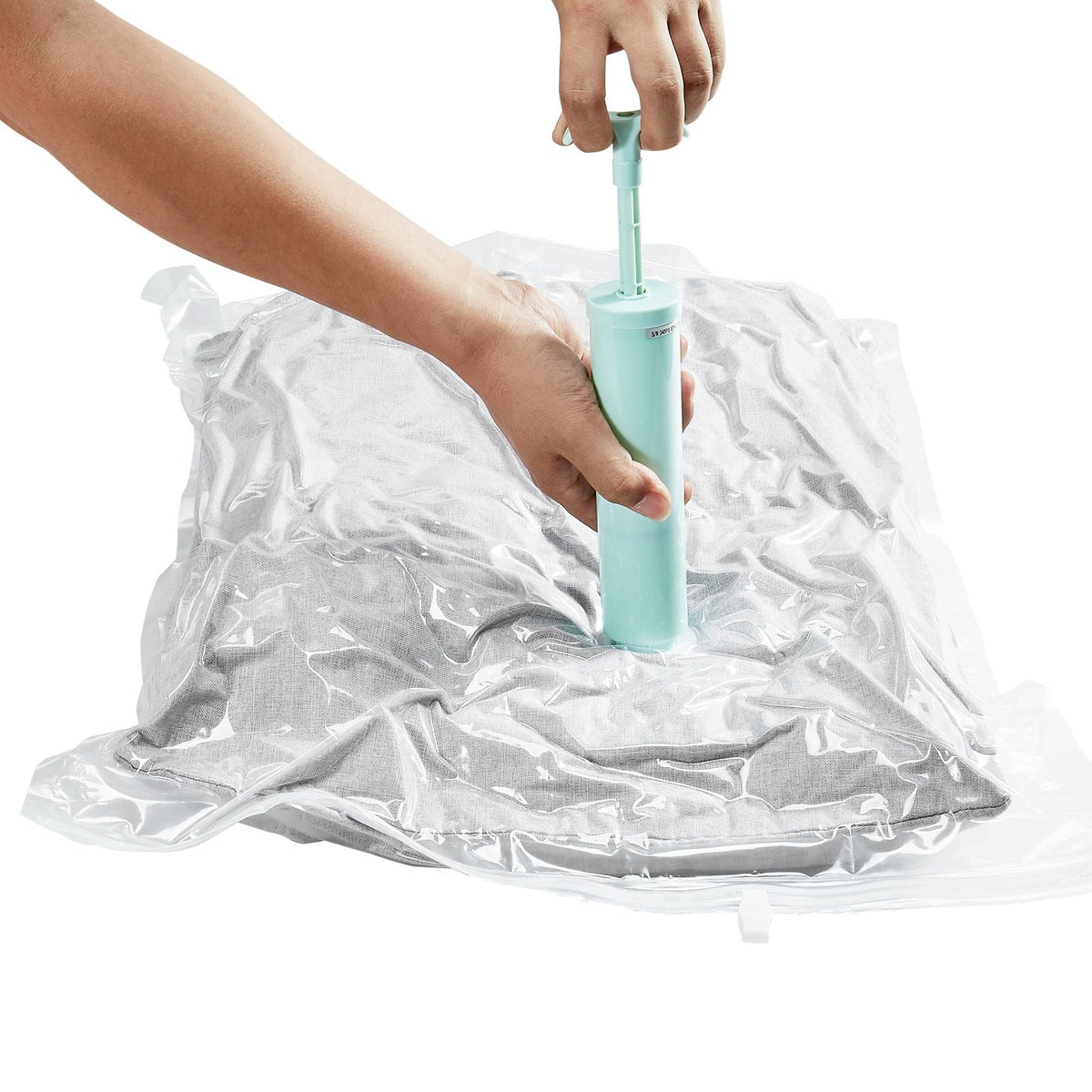 Vacuum Storage Bags, 10 Jumbo Space Saver Vacuum Seal Bags, Compression Airtight Space Bags, Zipper Sealer Bags for Clothes, Bedding, Blanket, Pillows, Comforters, Travel (Hand Pump Included)