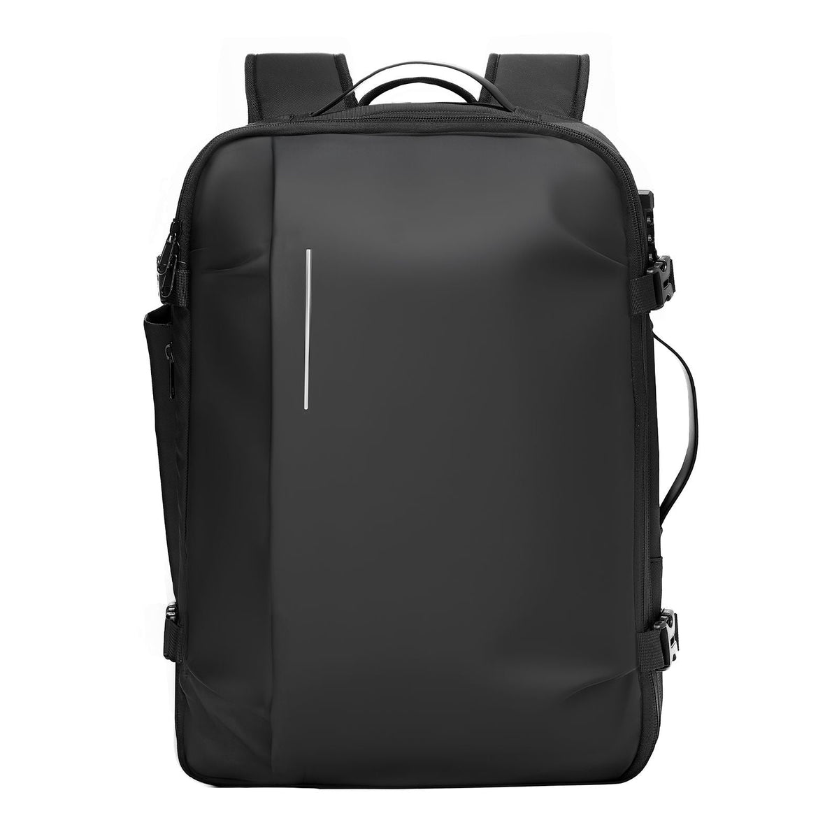 Vacuum Travel Backpack, 65L, Expandable Vacuum Seal Compression Travel Backpack with Pump, with TSA-Approved Lock, Airback Vacpack, Water-Resistant Carry-On Suitcase Luggage, for Business, Black