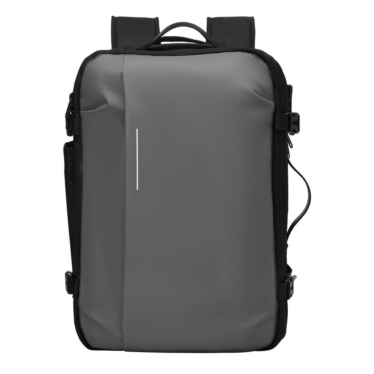 Vacuum Travel Backpack, 65L, Expandable Vacuum Seal Compression Travel Backpack with Pump, with TSA-Approved Lock, Airback Vacpack, Water-Resistant Carry-On Suitcase Luggage, for Business, Gray