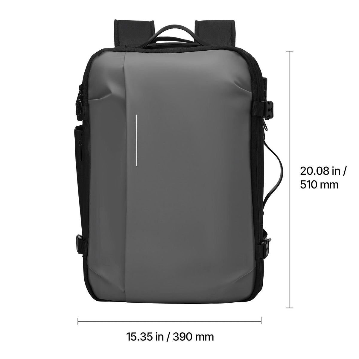 Vacuum Travel Backpack, 65L, Expandable Vacuum Seal Compression Travel Backpack with Pump, with TSA-Approved Lock, Airback Vacpack, Water-Resistant Carry-On Suitcase Luggage, for Business, Gray