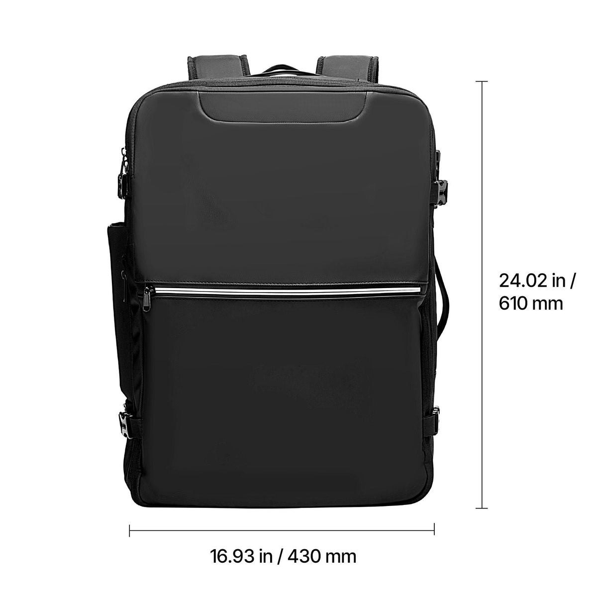 Vacuum Travel Backpack, 80L, Expandable Vacuum Seal Compression Travel Backpack with Pump, with TSA-Approved Lock, Airback Vacpack, Water-Resistant Carry-On Suitcase Luggage, for Business, Black