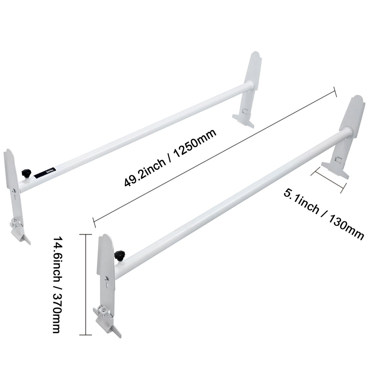 Van Roof Ladder Rack, 2 Bar Alloy Steel Ladder Racks, Adjustable from 47.2"-78.7", 500 lbs Capacity, Roof Rack Compatible with Full-size Vans with Rain Gutter, Chevrolet Express, GMC Savana, etc