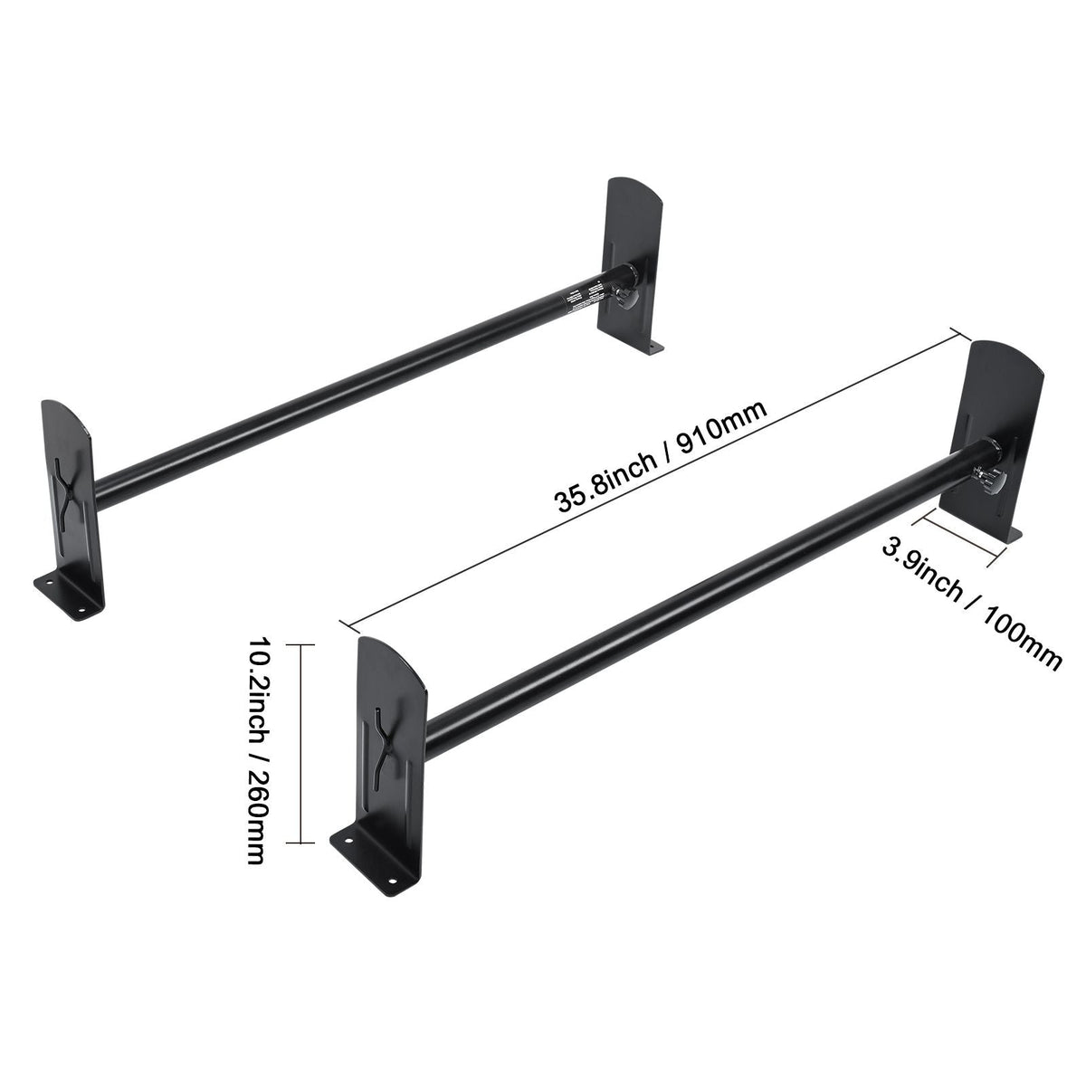 Van Roof Ladder Rack, 2 Bars Alloy Steel Roof Racks, 500 LBS Capacity Roof Rack, Adjustable Length 35.8"-52.4", Van Ladder Rack Compatible with Chevrolet Express, GMC Savana, etc, Drilling Mount
