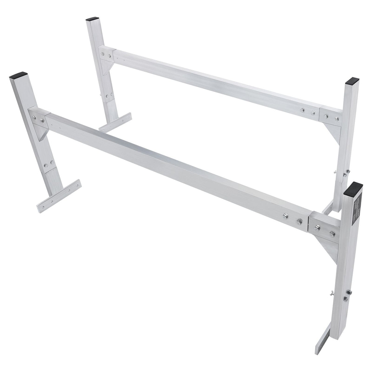Van Roof Ladder Rack, 2 Bars Aluminum Alloy Roof Ladder Racks, 400 LBS Capacity Rain-Gutter Van Roof Rack, Adjustable Length 51.2" to 81.1", Van Ladder Rack for Van, Cargo, Trailer
