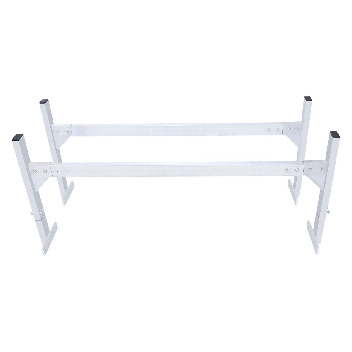 Van Roof Ladder Rack, 2 Bars Aluminum Alloy Roof Ladder Racks, 400 LBS Capacity Rain-Gutter Van Roof Rack, Adjustable Length 51.2" to 81.1", Van Ladder Rack for Van, Cargo, Trailer