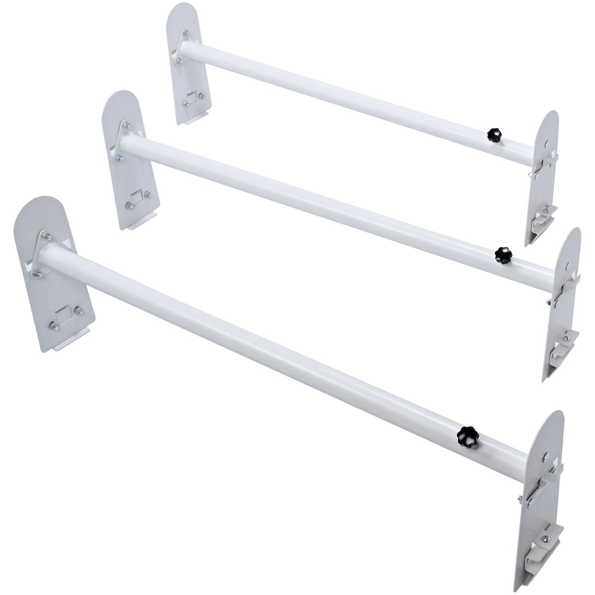 Van Roof Ladder Rack, 3 Bars Alloy Steel Roof Racks, 750 LBS Capacity Rain-Gutter Roof Rack, Adjustable Length 40.2" to 74.8", Van Ladder Rack Compatible with Chevrolet Express, GMC Savana, etc
