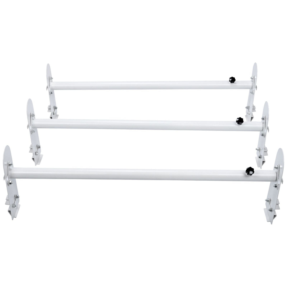 Van Roof Ladder Rack, 3 Bars Alloy Steel Roof Racks, 750 LBS Capacity Rain-Gutter Roof Rack, Adjustable Length 40.2" to 74.8", Van Ladder Rack Compatible with Chevrolet Express, GMC Savana, etc
