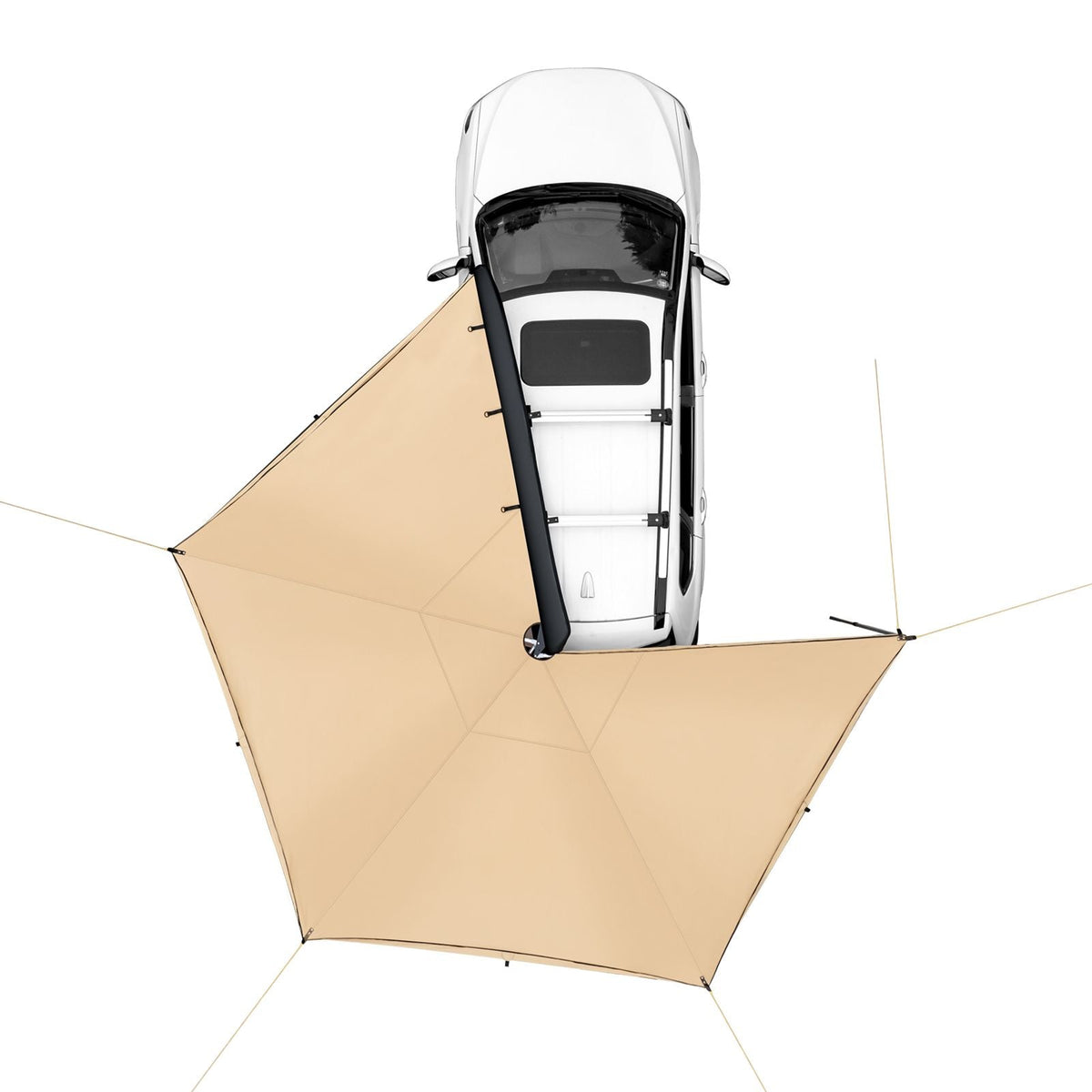 Vehicle Awning 270 Degree, 8.2' Height Retractable Car Side Awning, PU3000mm UV50+ Car Awning with Waterproof Storage Bag, Suitable for Truck, SUV, Van, Campers