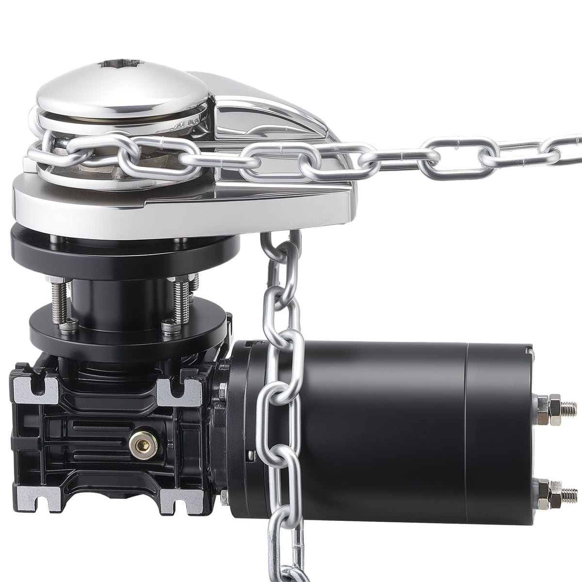 Vertical Fishing Windlass, 12V DC 1100W, Windlass Anchor Systems Fit for 1/4-Inch Chain or 9/16 & 5/8 Inch Nylon Rope, Max Pull 700 lbs, 316 Stainless Steel Construction, for Boats 20-36 ft
