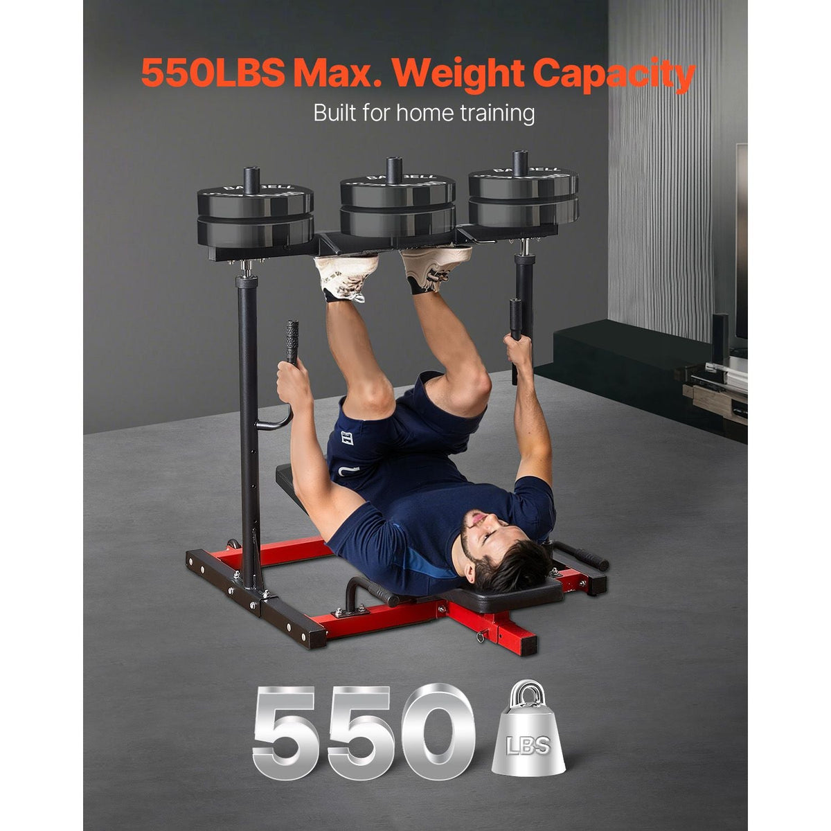 Vertical Leg Press Machine, Lower Body Special Home Gym Machine, Carbon Steel Leg Press Exercise Training Equipment, Adjustable Leg Strength Workout for High-Intensity Presses, 550 lbs Capacity