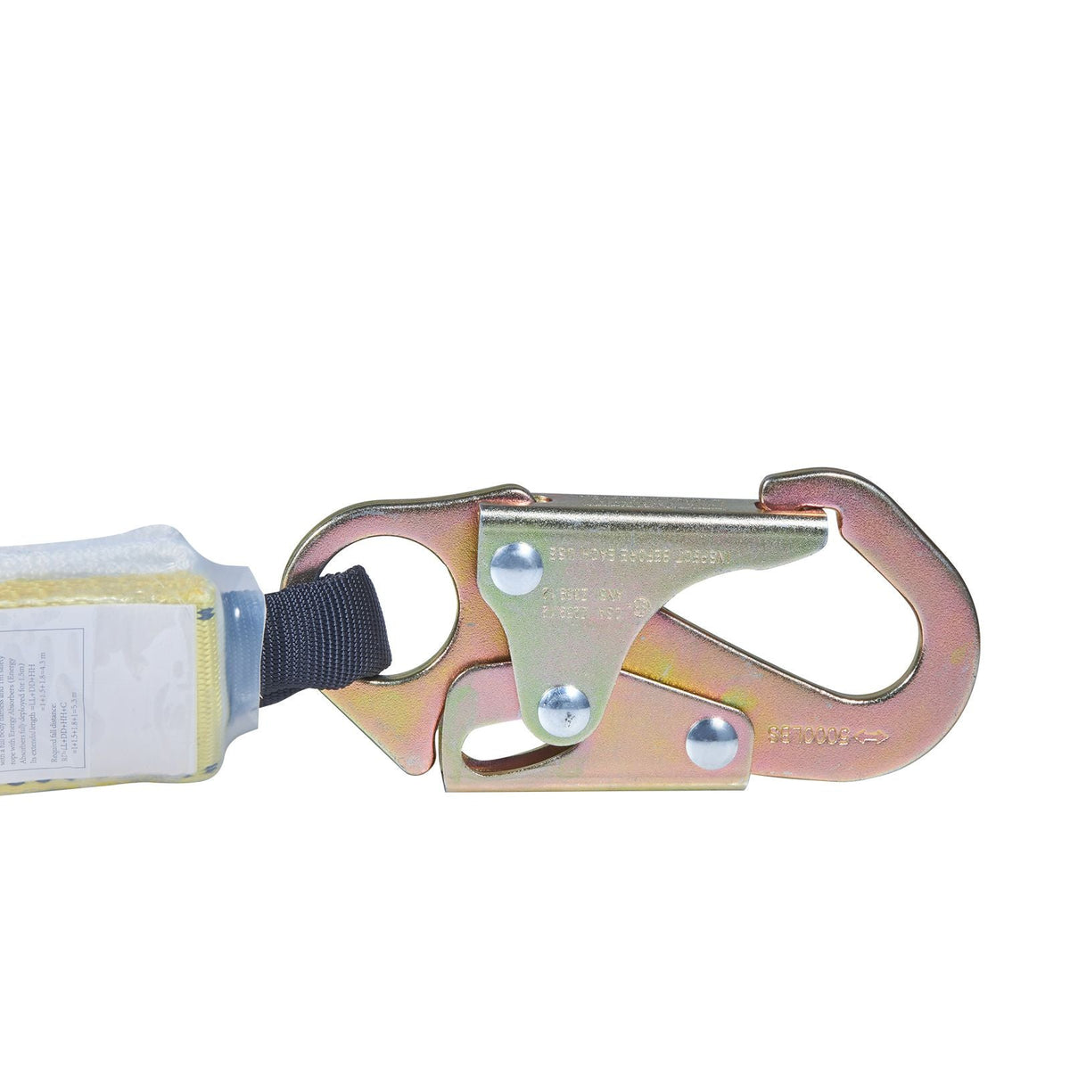Vertical Lifeline Assembly, 0.55'' x 100' Fall Protection Rope with 30 KN Breaking Tension, Polyester Roofing Rope with Steel Snap Hooks, Rope Grab, and Shock Absorber, ANSI Compliant