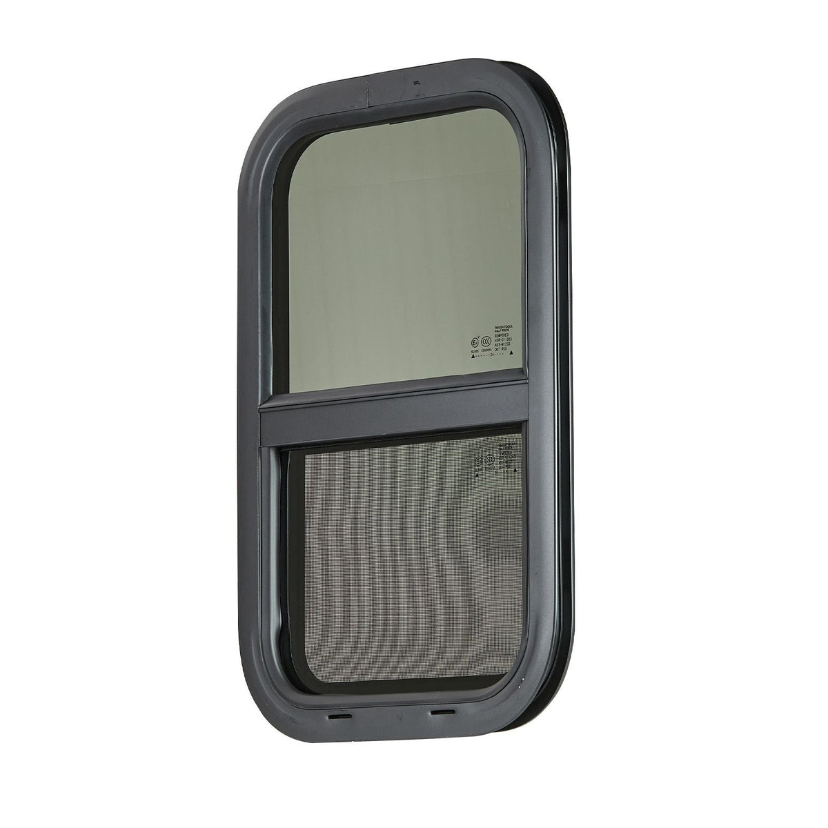 Vertical RV Window, 14" W x 22" H Tinted Sliding RV Window with Net Screen & Trim Ring, Fit 15/16" - 1 3/4" Thickness Wall, RV Window Replacement for Teardrop Cargo Trailer Camper, DOT Approved