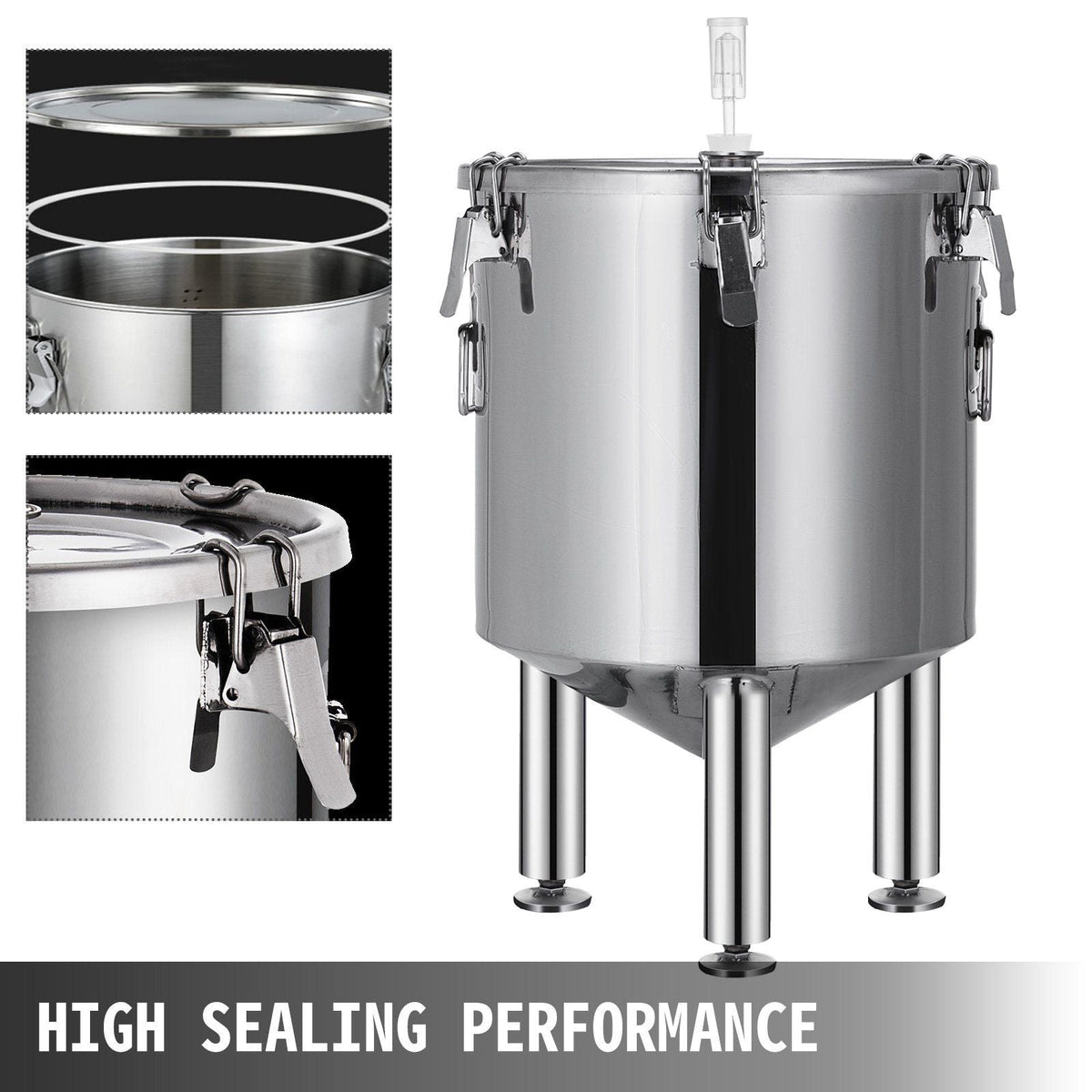 14 Gallon Stainless Steel Brew Fermenter Home Brewing Brew Bucket Fermenter With conical base Brewing Equipment
