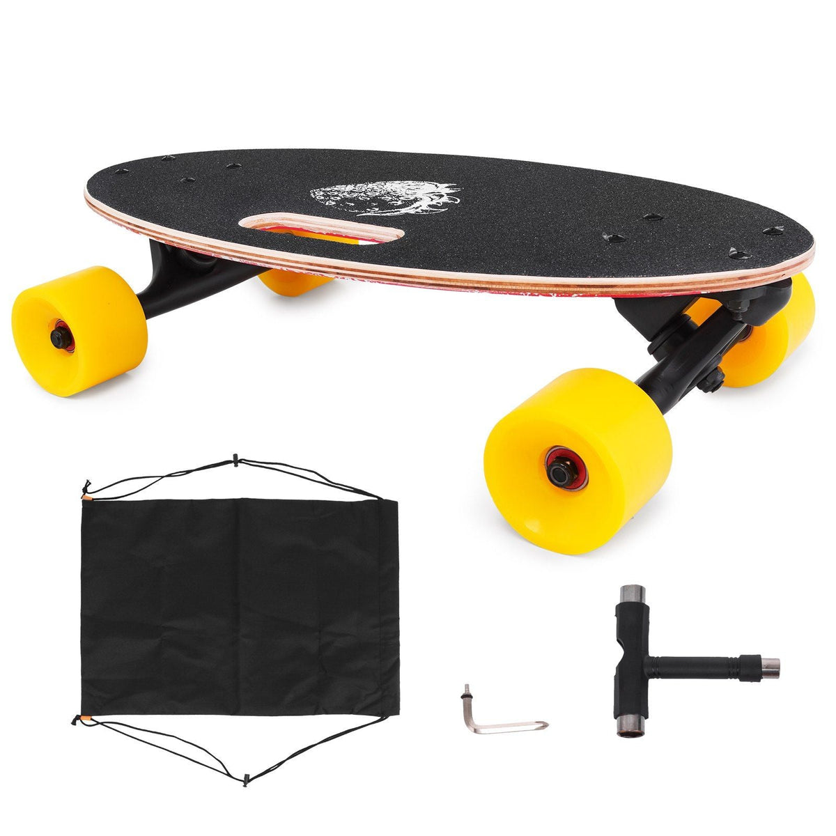 19 Inch Longboard Skateboard 440LBS Strong 7 Ply Russian Maple Complete Skateboard Cruiser Skateboard with Handle for Beginners and Pro (Red Strawberry)