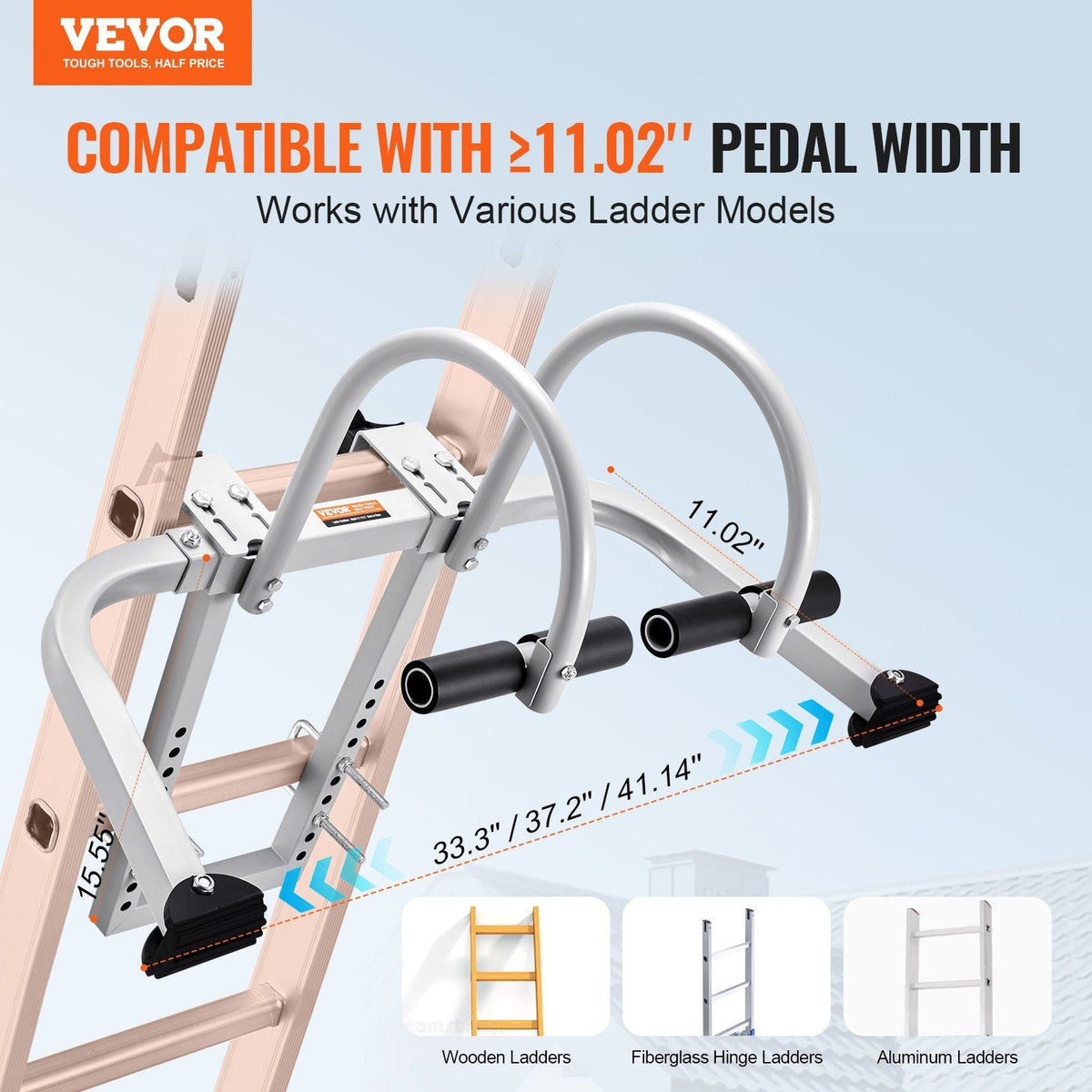 2 in 1 Ladder Stabilizer Extension Wall Standoff Hook Roof Ridge