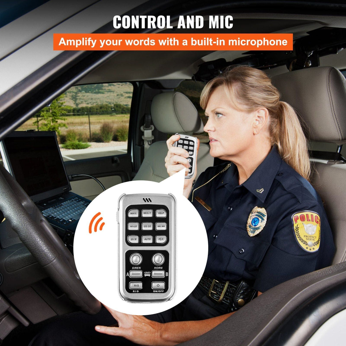 200W 18 Sound Loud Car and Truck Warning Alarm Police Siren Horn 18 Tones Fire Ambulance Emergency Electronic Siren Horn Kit PA MIC System