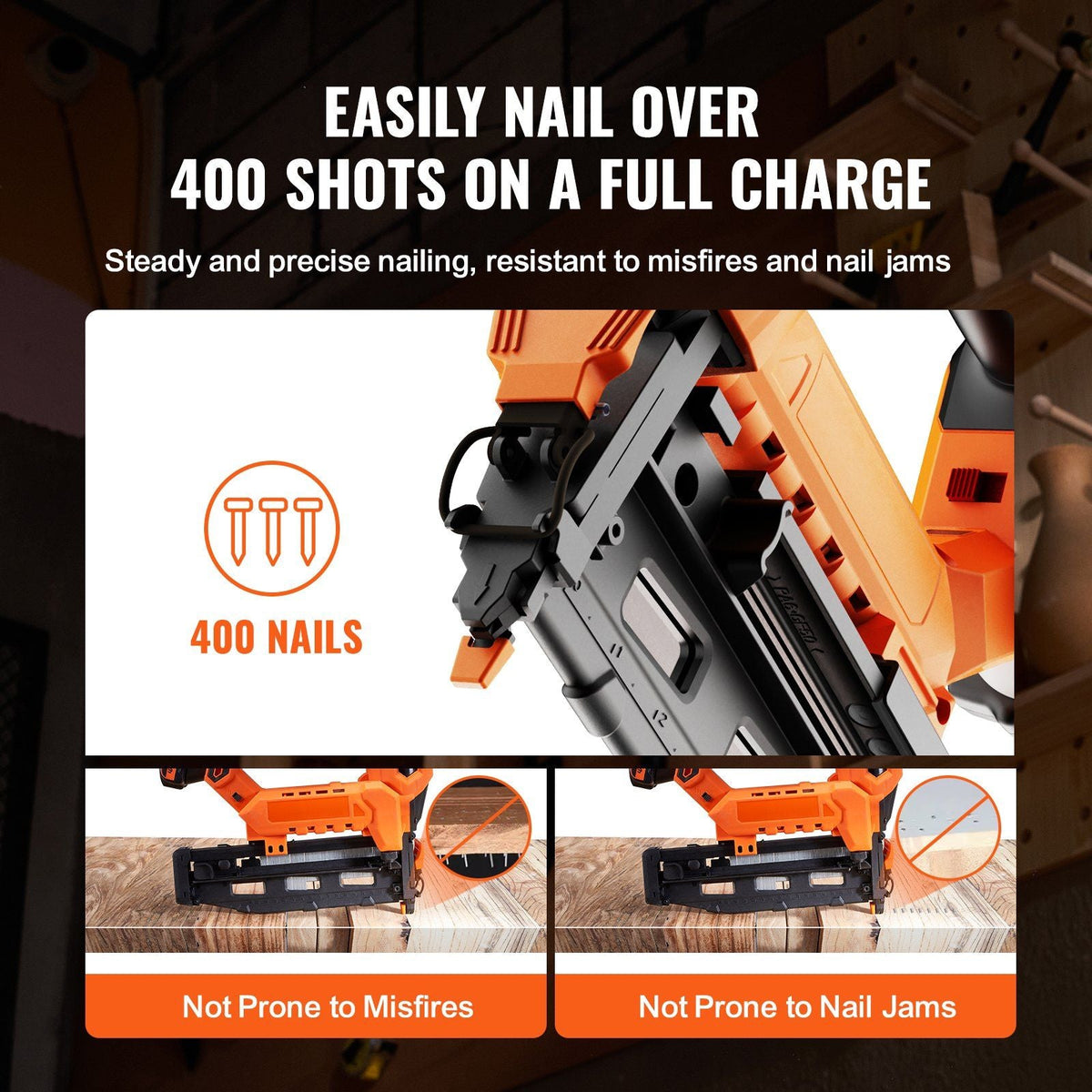 20V Cordless Finish Nailer, Cordless Brad Nailer Kit with 16Ga Nails, Battery and Charger, Tool-free Jam Release Battery Powered Framing Nail Gun, Nail Gun for Upholstery and Home Improvement