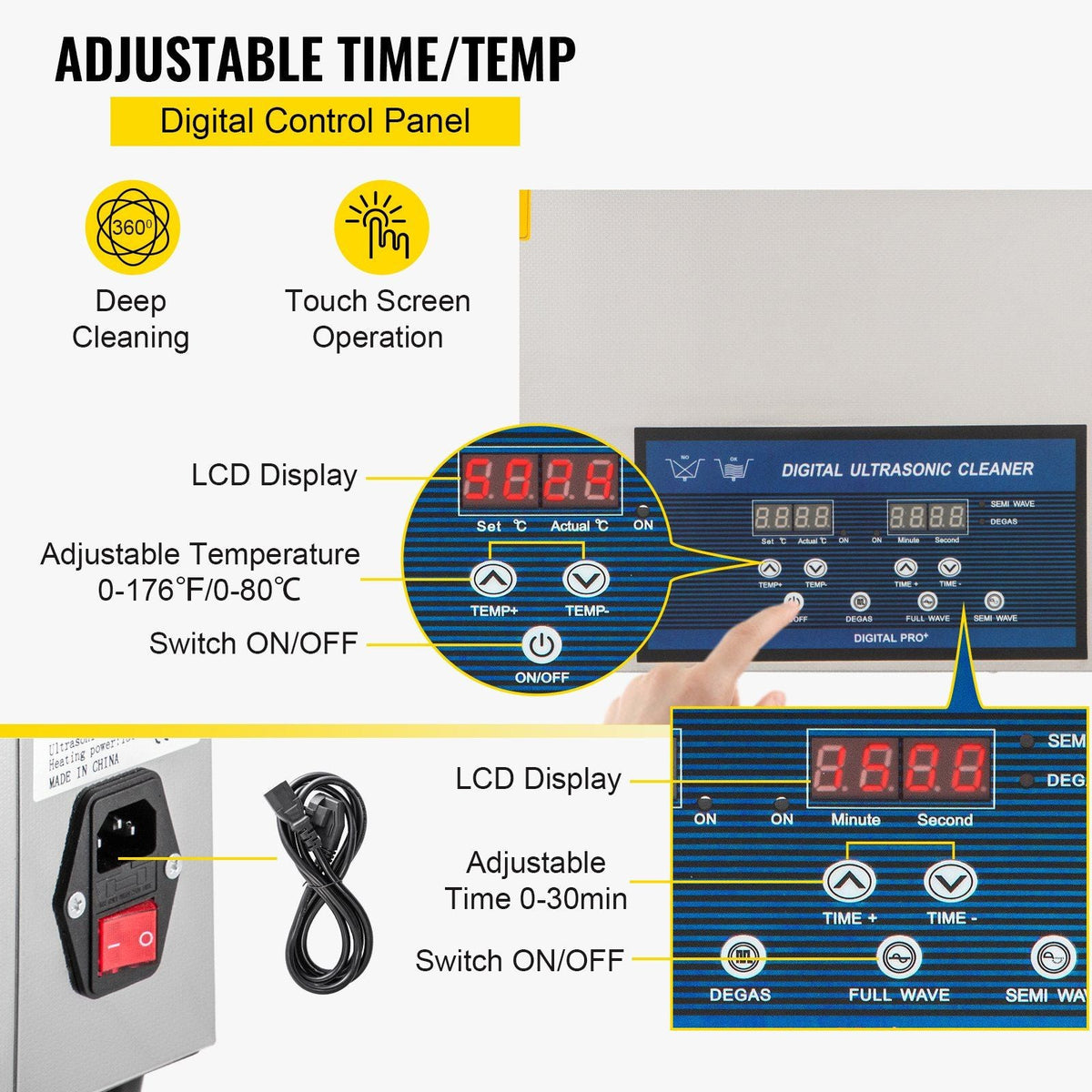 22L Ultrasonic Cleaner 28/40khz Dual Frequency Ultrasonic Cleaner 304 Stainless Steel with Heater Timer for Jewelry Watch Glasses Parts Cleaning
