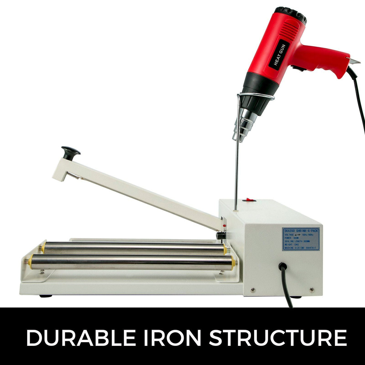 24" I-Bar Shrink Wrap Machine, 800W Shrink Wrap Sealer with Heat Gun, Shrink Film Shrink Wrap Sealer Compatible with PVC POF Film