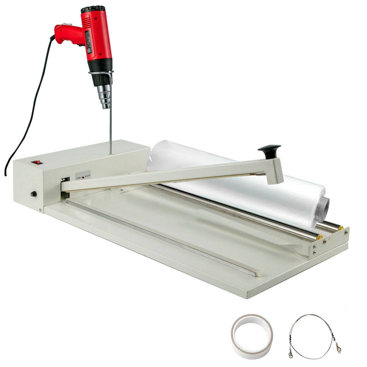 24" I-Bar Shrink Wrap Machine, 800W Shrink Wrap Sealer with Heat Gun, Shrink Film Shrink Wrap Sealer Compatible with PVC POF Film