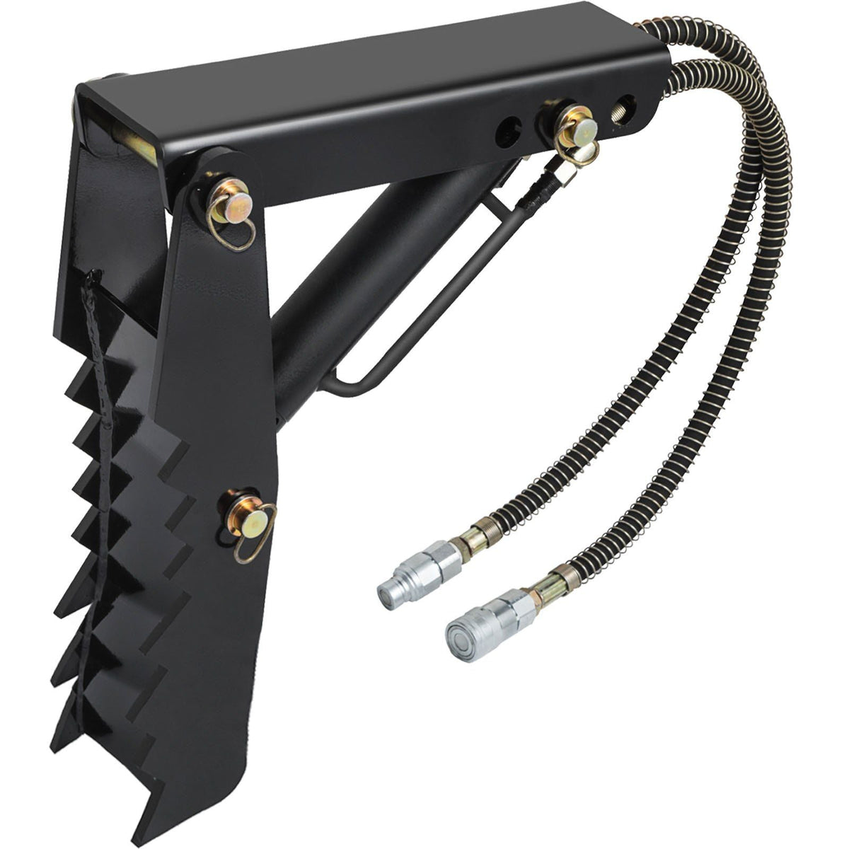 24 inch Hydraulic Backhoe Excavator Thumb Attachments Weld On 1/2in Teeth Thick Steel Plate Assembly 12MM Bolt-On Design with Hydraulic Cylinder