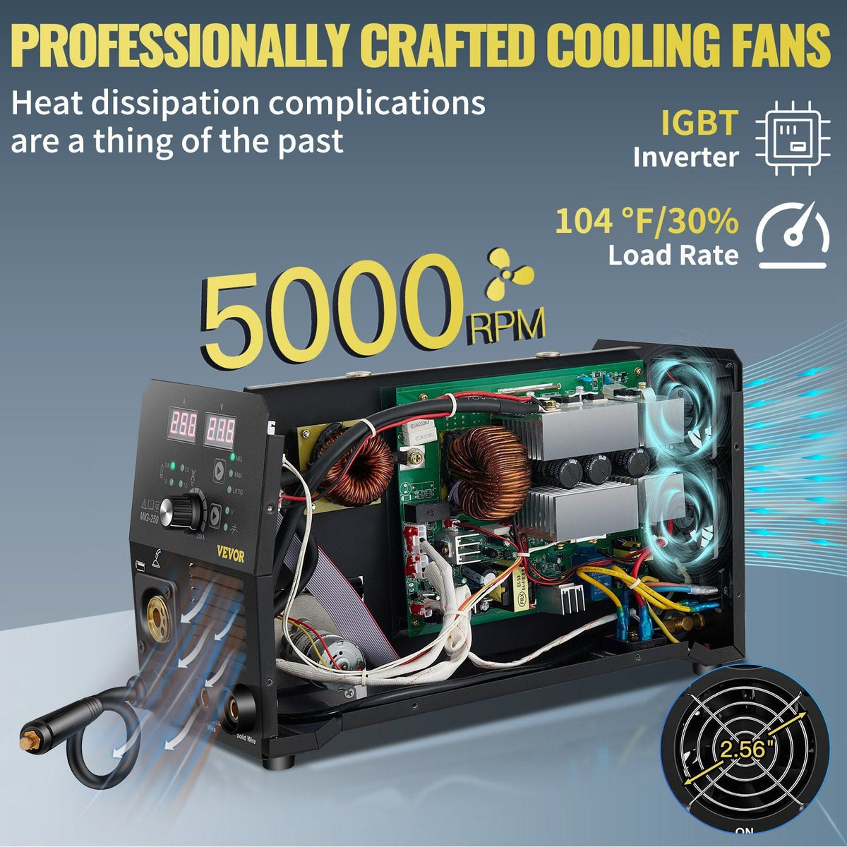 250Amp MIG Welder, Welding Machine 3 in 1, 220V Flux Core/Gas/Solid Wire Welding Machine w/IGBT Inverter & Torch, Digital MIG/Lift TIG/Stick Multiprocess Welder