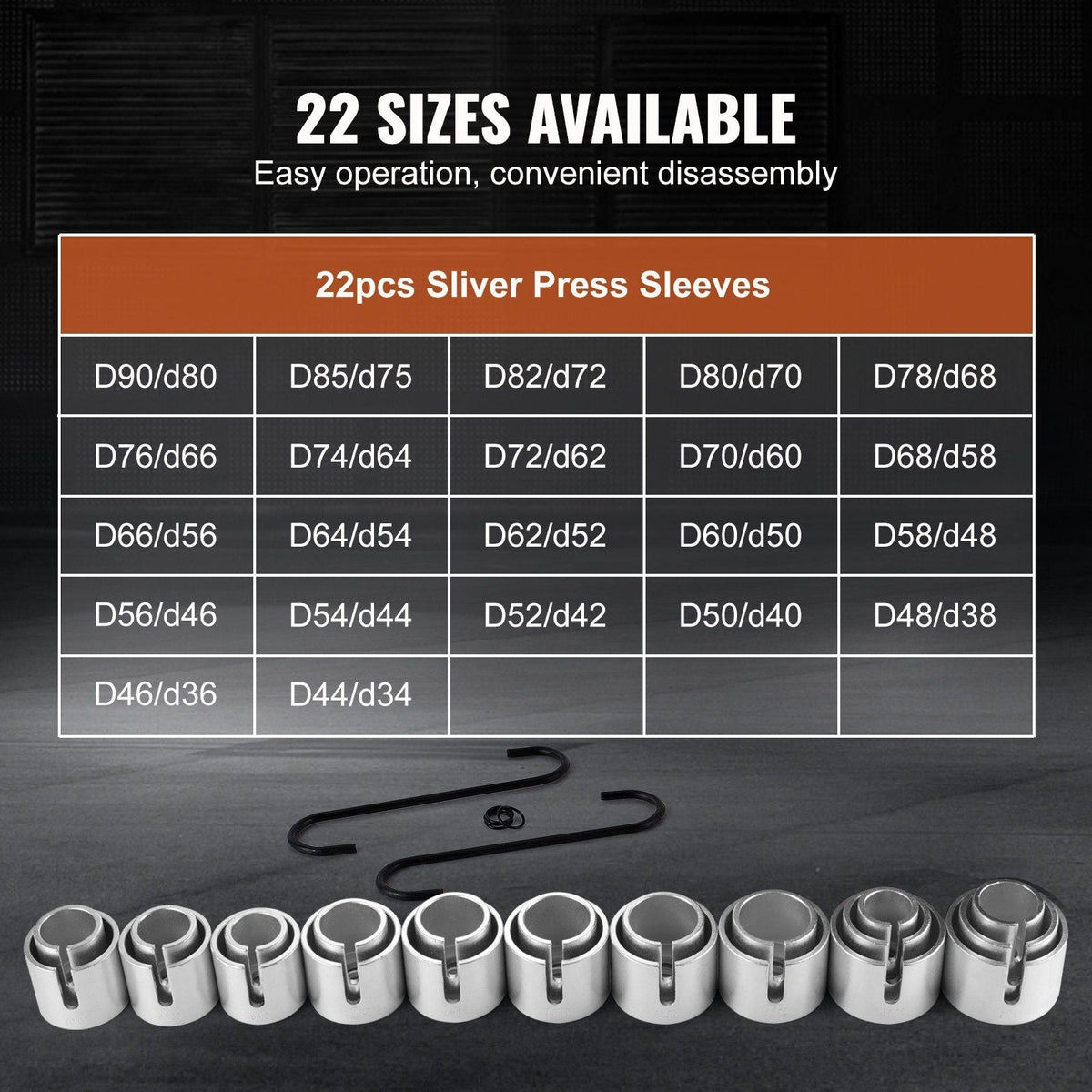 27 PCS Pull and Press Sleeve Kit Steel Bush Bearing Removal Installation
