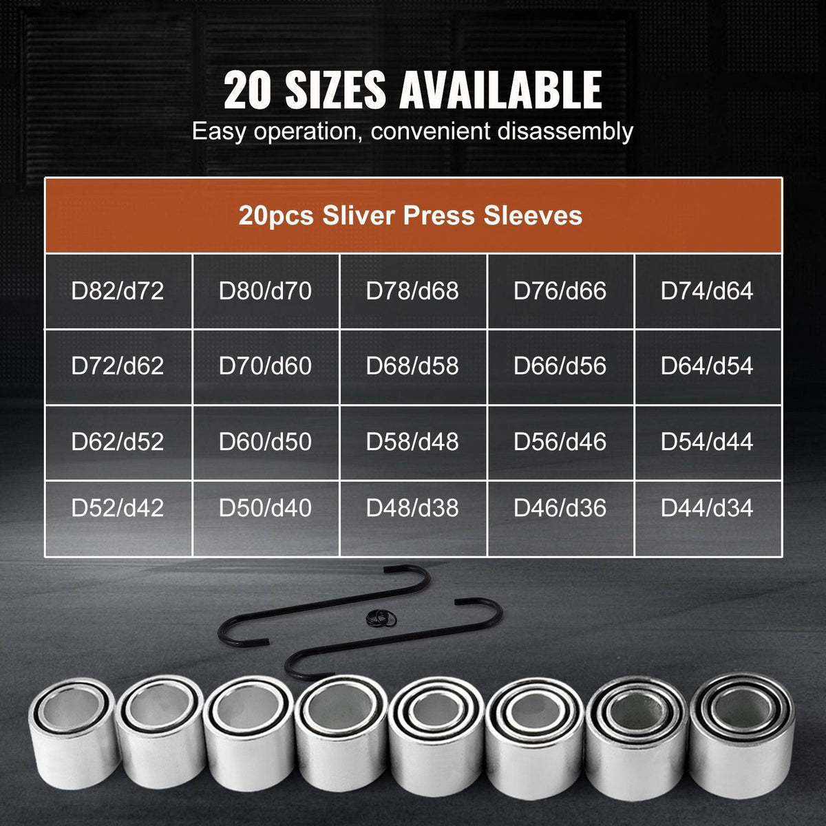 28 PCS Pull and Press Sleeve Kit Steel Bush Bearing Removal Installation