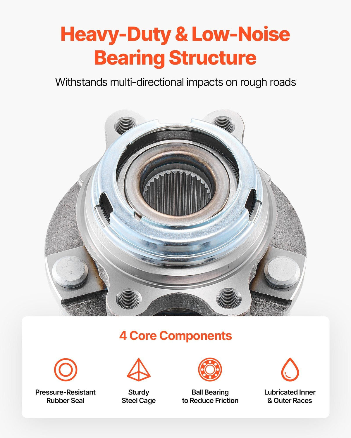 2PCS Front Wheel Bearing & Hub Assembly Fit for 2019 INFINITI QX50 Autograph Essential Luxe ProACTIVE Sport Utility Nissan Maxima Advance Sedan 4-Door OEM 513296, Wheel Bearing Hub Assembly Set