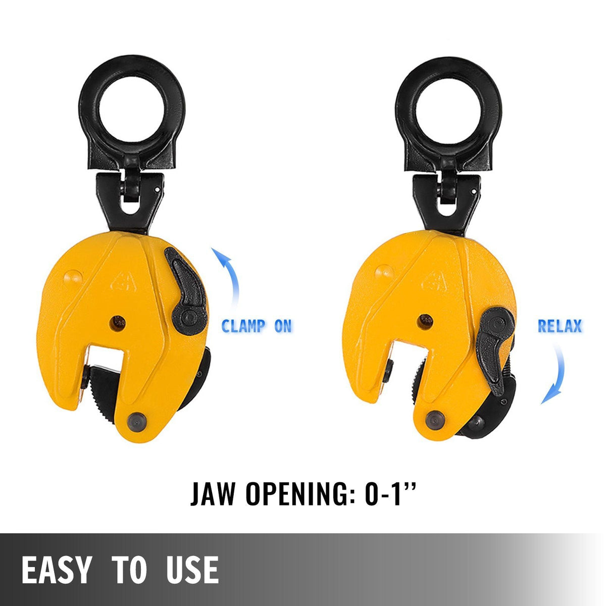 2T Plate Clamp 4400Lbs Plate Lifting Clamp Jaw Opening 0.6 inch Vertical Plate Clamp for Lifting and Transporting
