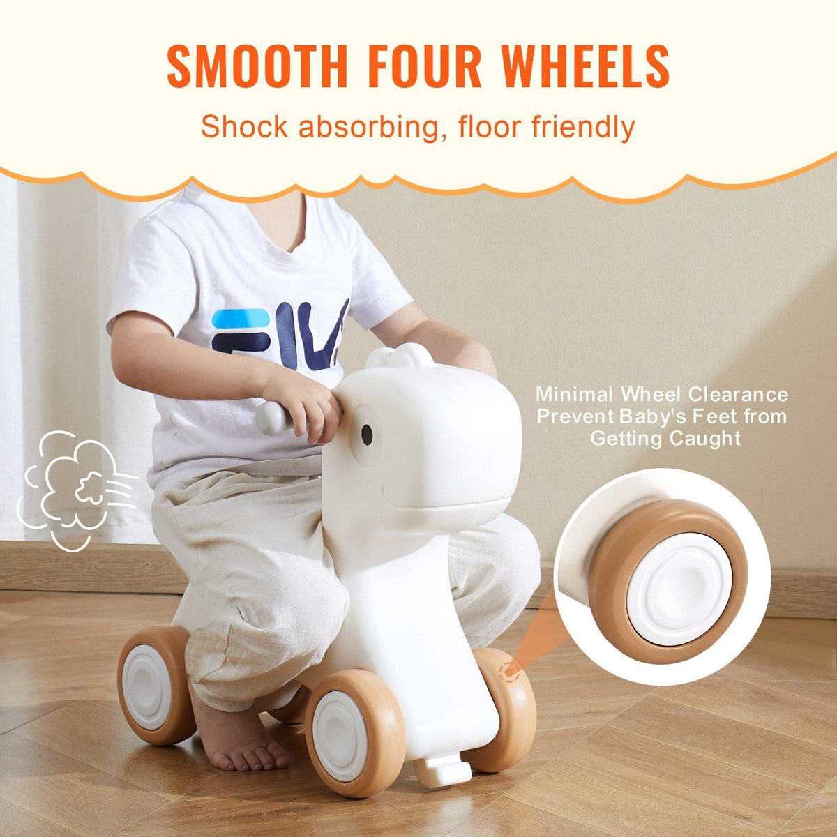 3 in 1 Rocking Horse for Toddlers 1-3 Years, Baby Rocking Horse with Detachable Balance Board and 4 Smooth Wheels, Support up to HDPE Material 80 lbs Kids Ride on Toy, 40° Swinging, Red