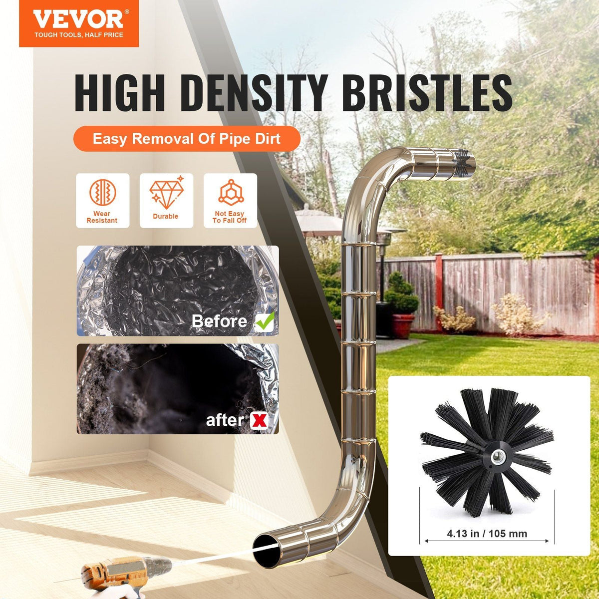 30 FEET Dryer Vent Cleaner Kit, 22 Pieces Duct Cleaning Brush, Reinforced Nylon Dryer Vent Brush with Complete Accessories, Dryer Cleaning Kit with Flexible Lint Trap Brush, Clamp Connectors