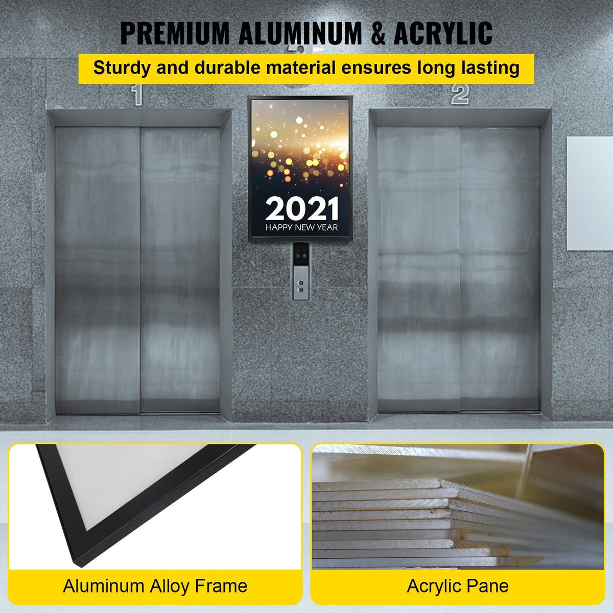 33X24inch LED Movie Poster Frame Slim Snap Aluminum LED Light Box for Poster Advertising Menu/business Signs Menu Display(33X24inch-LED)