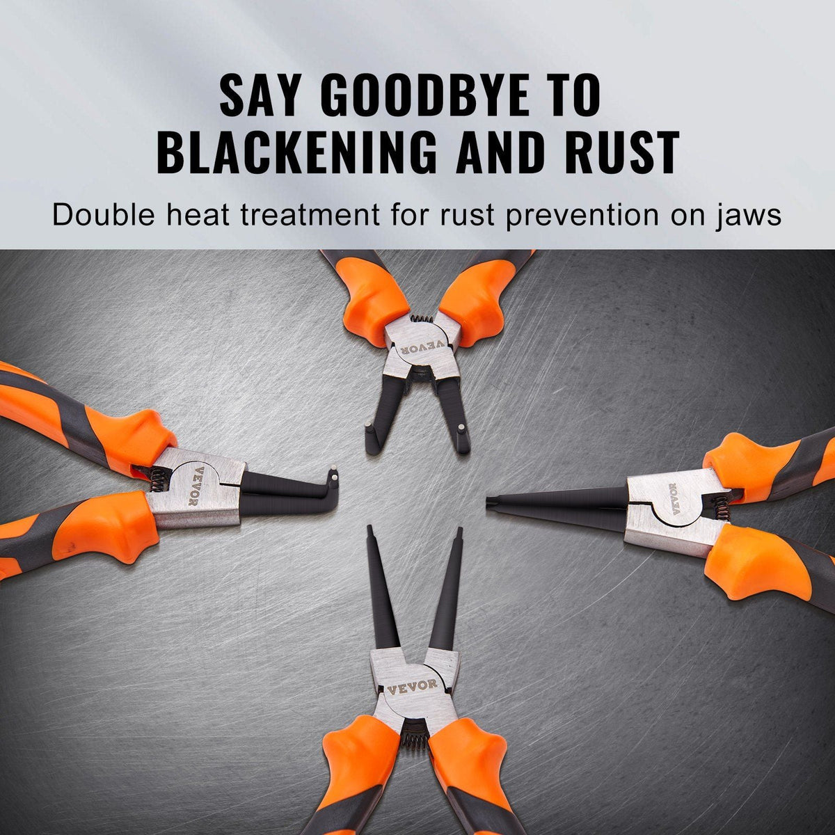 4-Piece Snap Ring Pliers Set, 0.07" Tip Diameter, High Carbon Steel Straight and Bent Jaw, Heavy Duty Internal and External Circlip Pliers Kit, with Portable Tool Bag, For Ring Remover Retaining