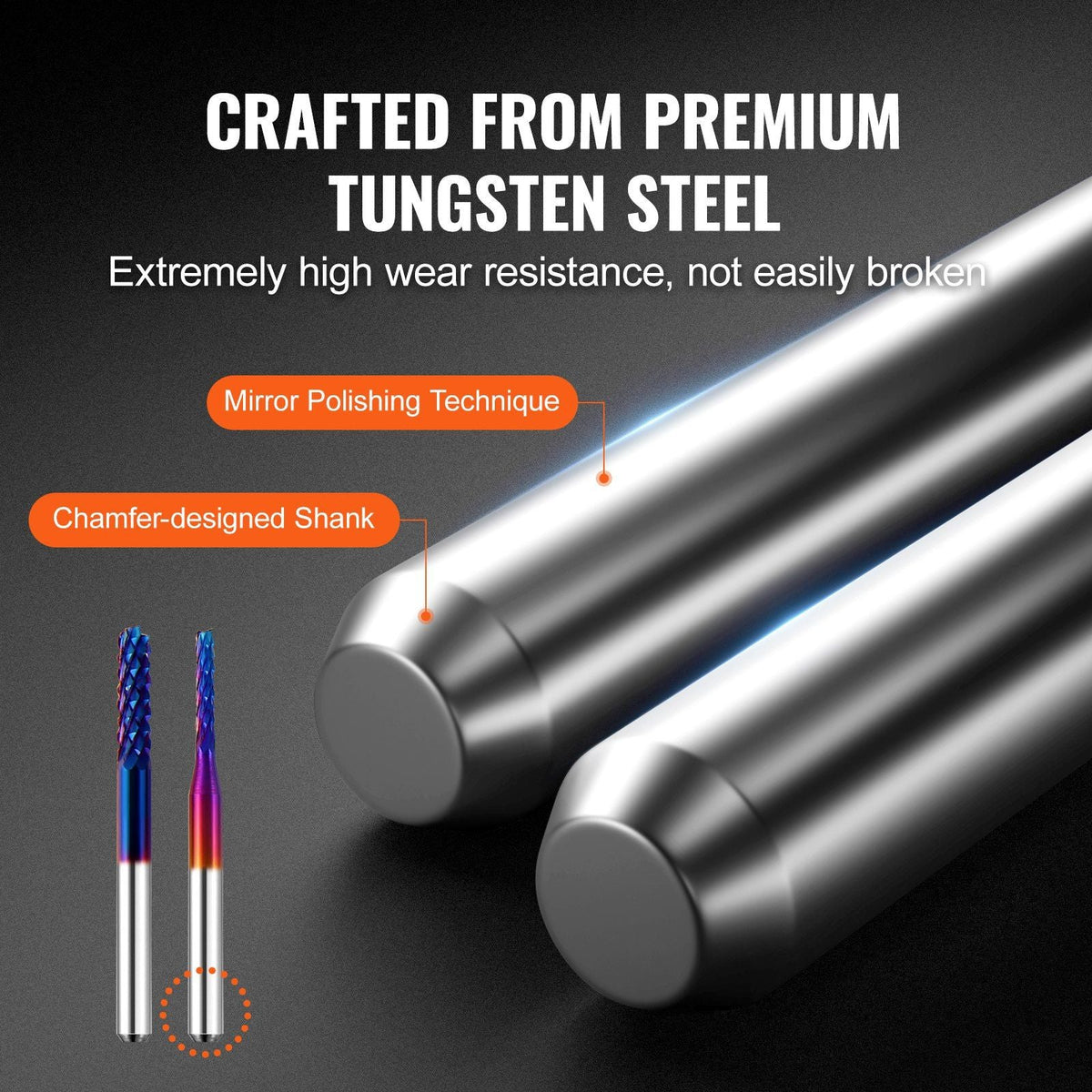 40pcs End Mills CNC Router Bits, 1/8" Shank, CNC Cutter Milling Carving Bit Set, Including 2-Flute Flat Nose & Ball Nose End Mill, Nano Blue Coat & Titanium Coat CNC Bits, for Milling Machine