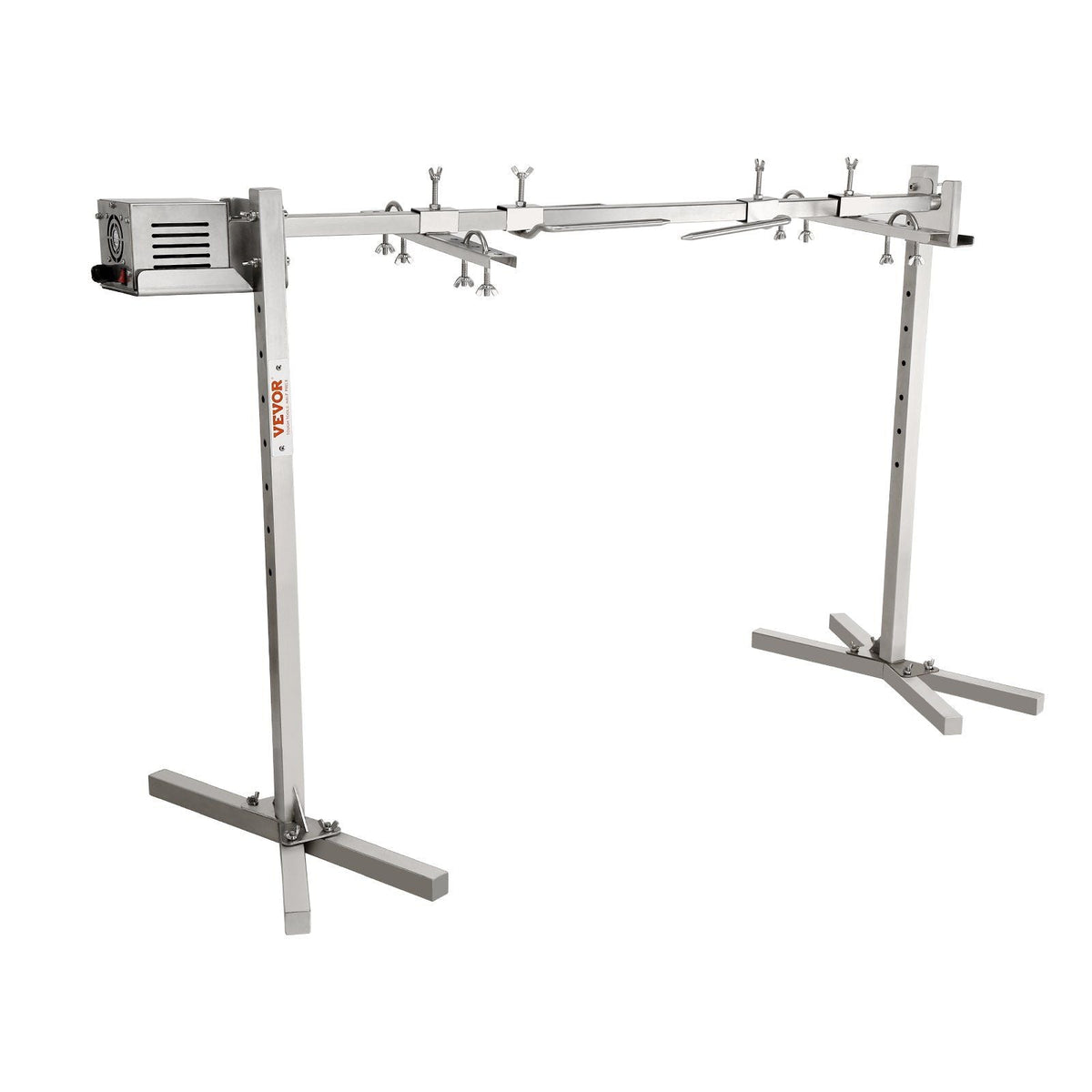 46" Electric BBQ Rotisserie Grill Kit, 90 lbs Capacity Heavy Duty Grilling Kit, Automatic 42W Motor and Height Adjustable Universal Roaster Stand, Stainless Steel Hexagon Spit Rod for Pig Lamb
