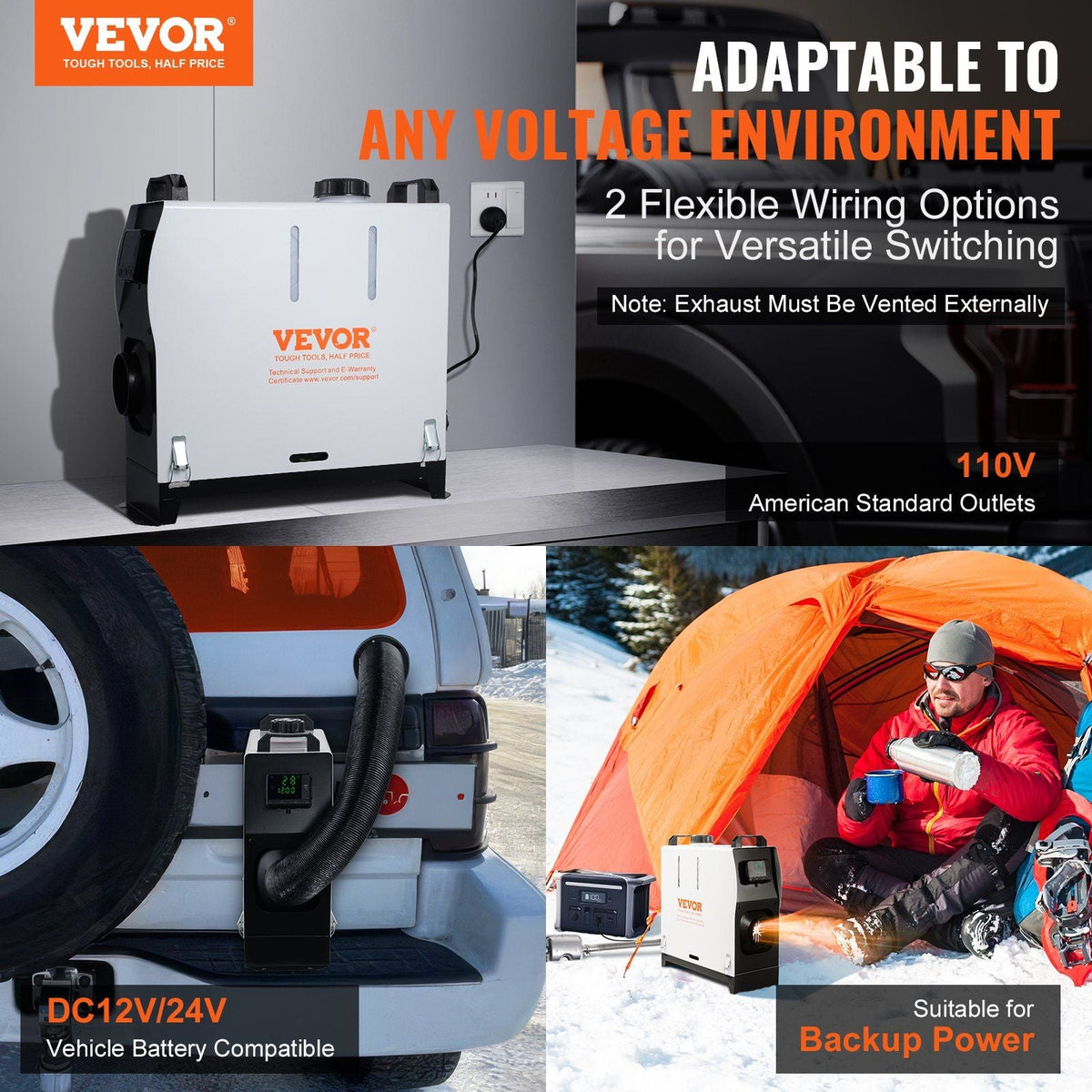 5-8KW Diesel Heater, Diesel Air Heater All in One with Remote Control and LCD Screen, Fast Heating Low Noise, Portable Diesel Heater for Truck Van RV Trailer Camper and Indoors