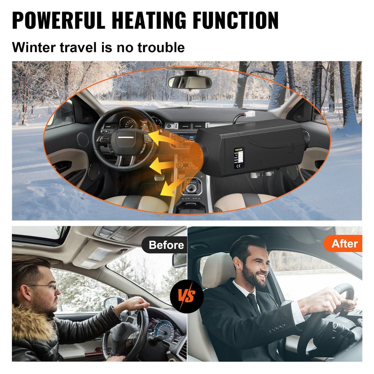 5KW Air Diesel Heater 12V Diesel Parking Heater LCD Switch 5KW Diesel Heater Muffler for RV Motorhome Trailer Trucks Boats