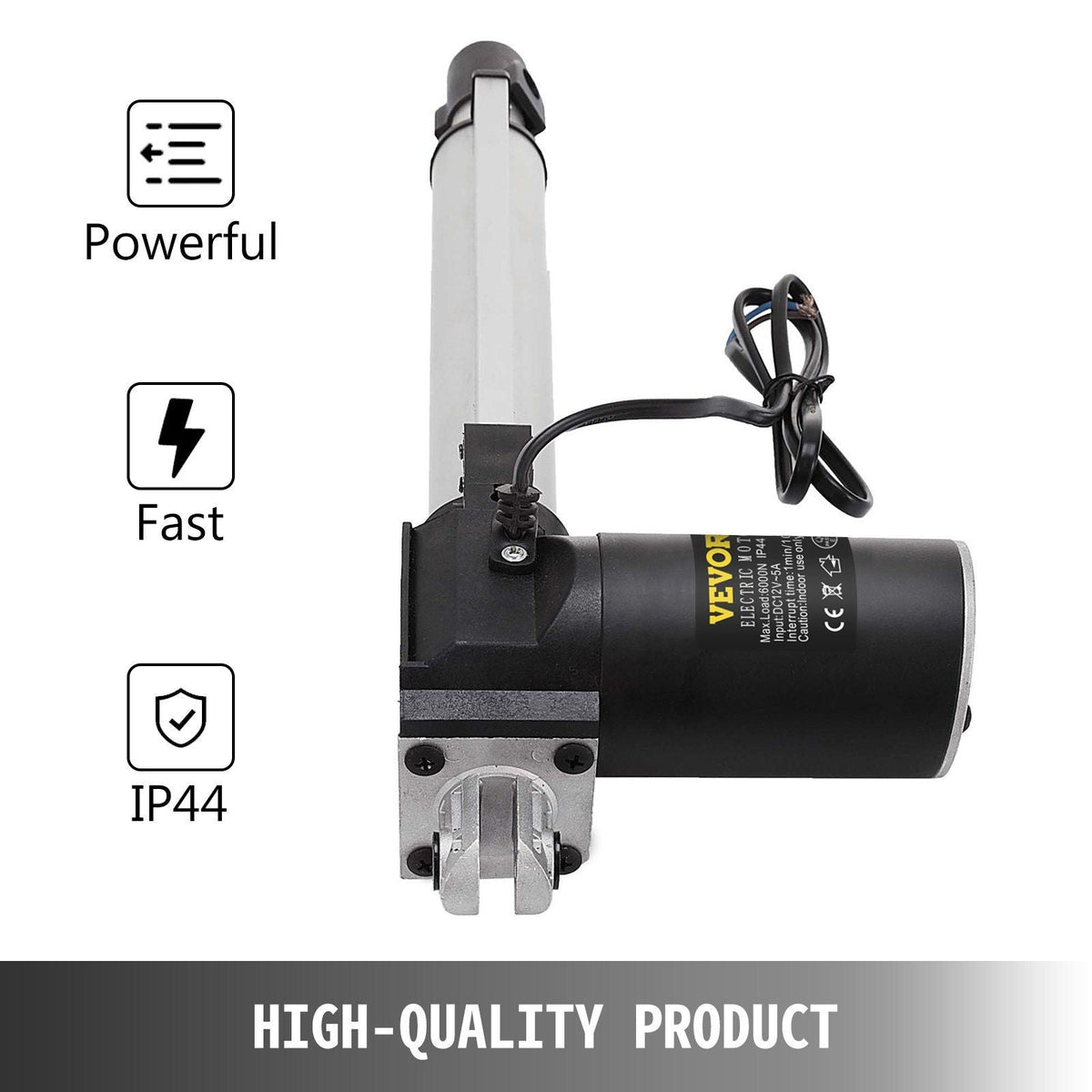 6 Inch Stroke Electric Actuators DC 12V with Mounting Bracket Heavy Duty 6000N/1320LB Actuators for Recliner TV Table Lift Massage Bed Electric Sofa