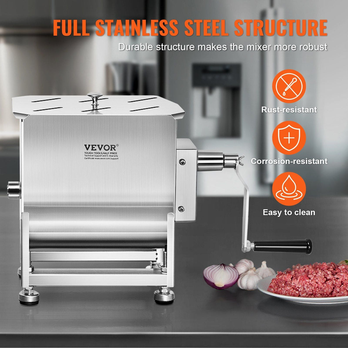 80 Pound Manual Meat Mixer Sausage Hand Mixer Machine Stainless Steel