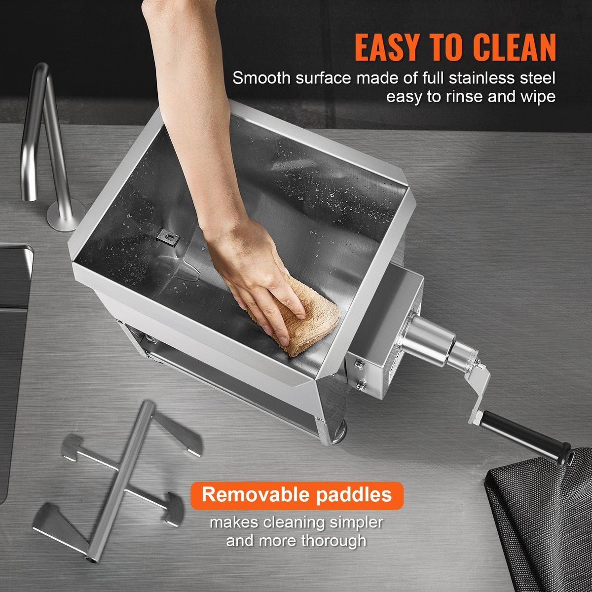 80 Pound Manual Meat Mixer Sausage Hand Mixer Machine Stainless Steel