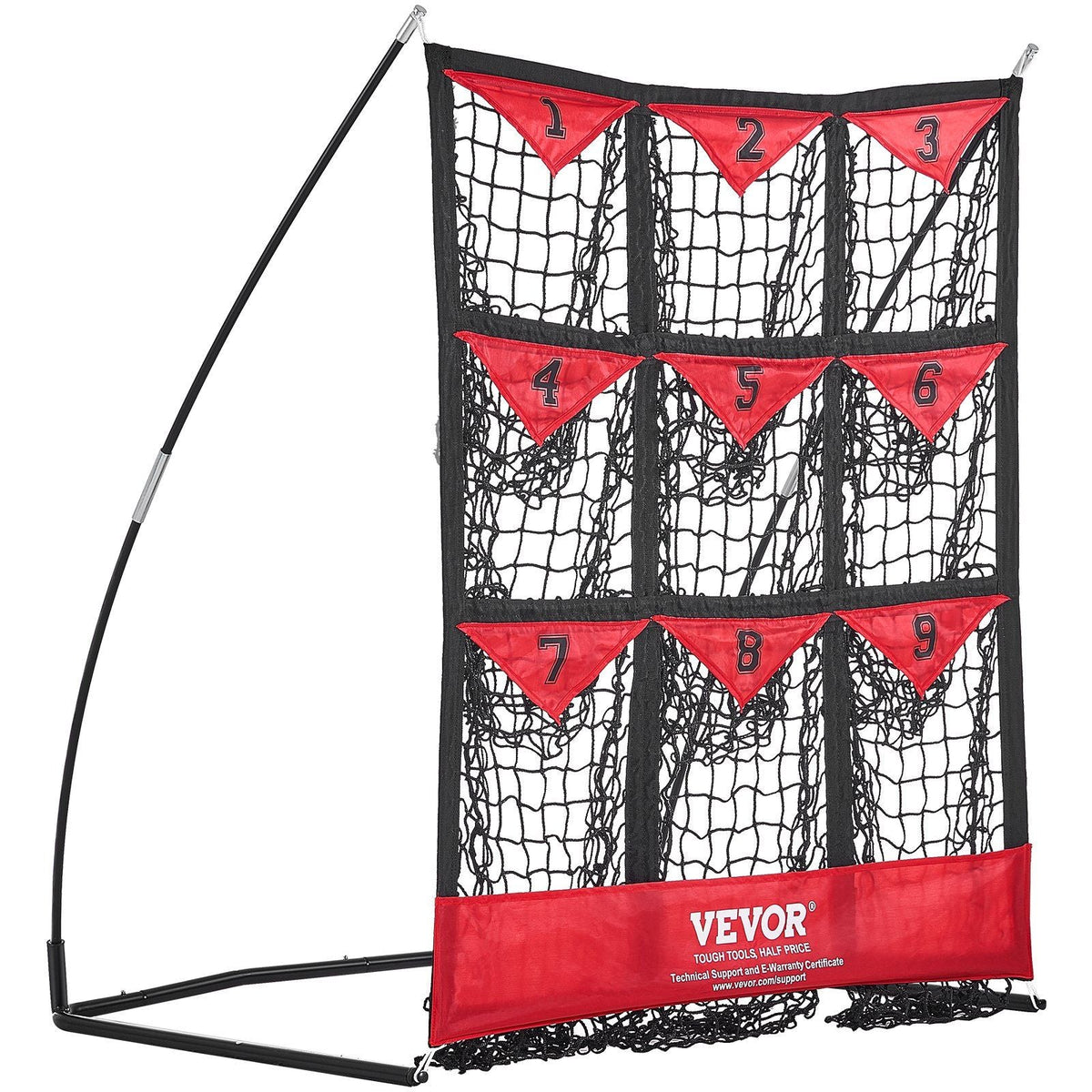 9 Hole Baseball Net, 49"x42" Softball Baseball Training Equipment for Hitting Pitching Practice, Portable Quick Assembly Trainer Aid with Carry Bag, Strike Zone, Ground Stakes, for Youth Adults