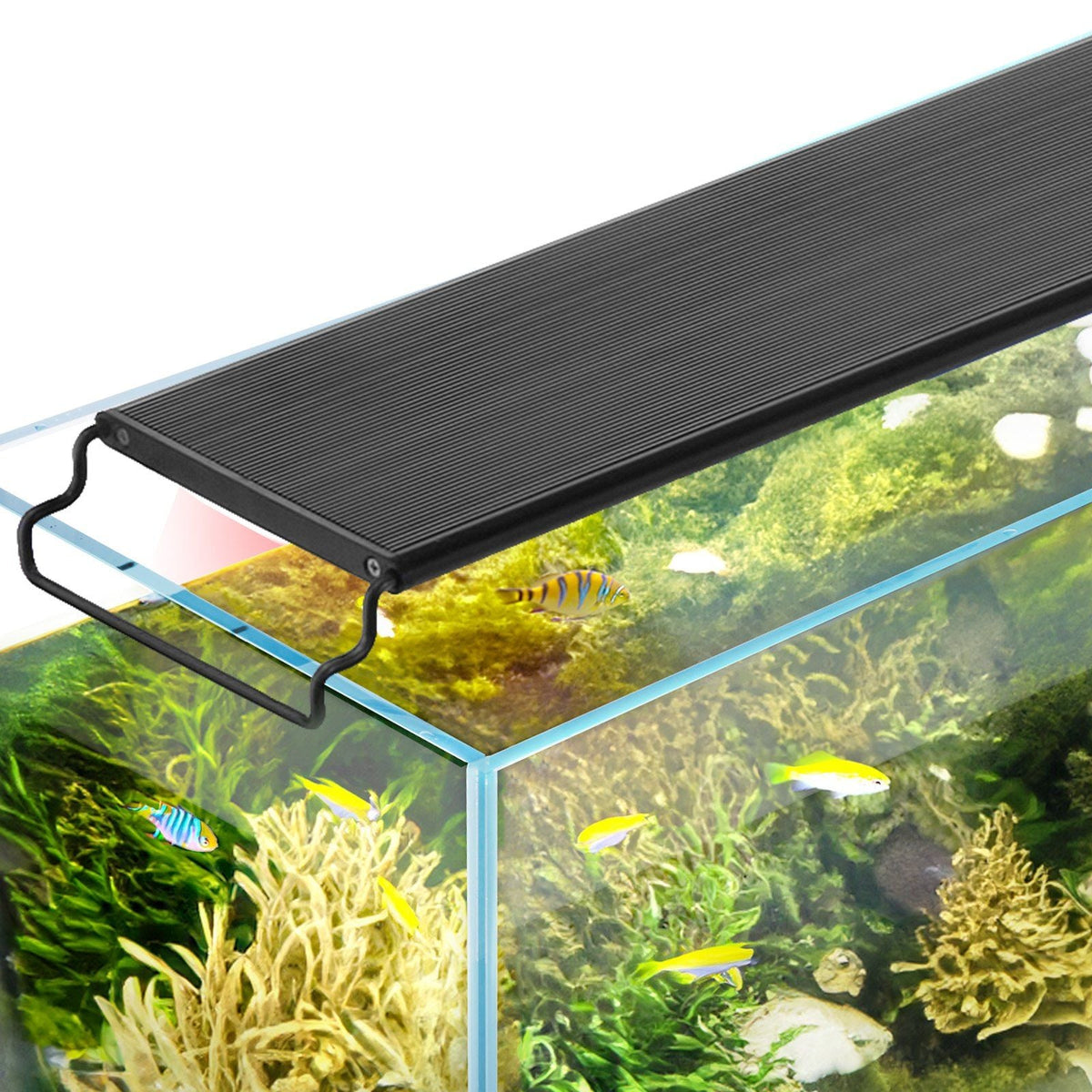 Aquarium Light with LCD Monitor, 36W Full Spectrum Fish Tank Light with 24/7 Natural Mode, Adjustable Brightness & Timer - Aluminum Alloy Shell Extendable Brackets for 36"-42" Freshwater Tank