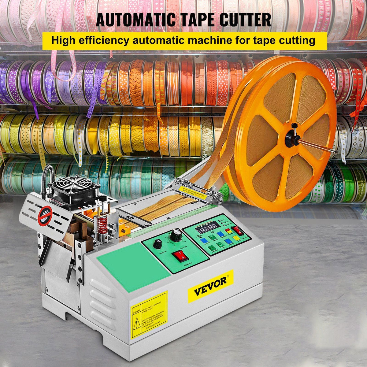 Automatic Hot and Cold Tape Cutting Machine 440W 350°C Zipper Braided Tape Ribbon Cutter 100mm Metal Strip Precise Digital Belt Cutter for Nylon Plastic