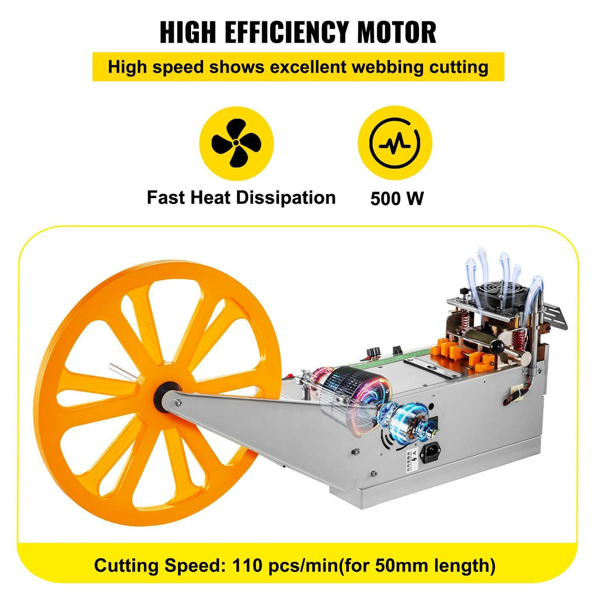 Automatic Hot and Cold Tape Cutting Machine 440W 350°C Zipper Braided Tape Ribbon Cutter 100mm Metal Strip Precise Digital Belt Cutter for Nylon Plastic