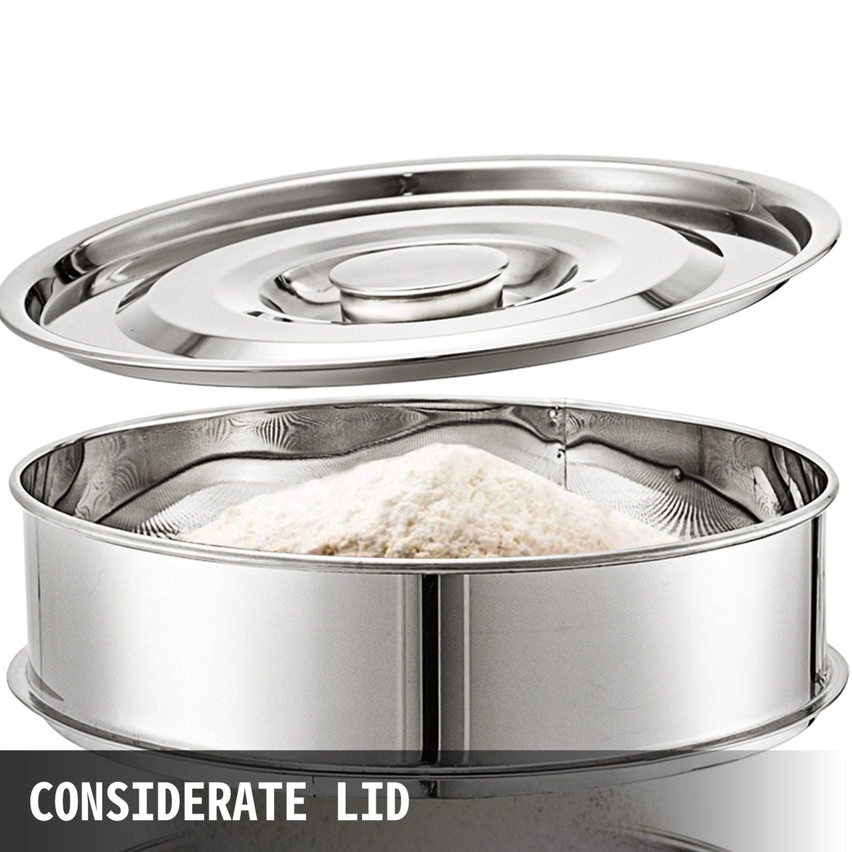 Automatic Sieve Shaker Included 40 Mesh + 60 Mesh Flour Sifter Electric Vibrating Sieve Machine 110V 50W Sifter Shaker Machine 1150 r/min for Flours, Herbal Powder