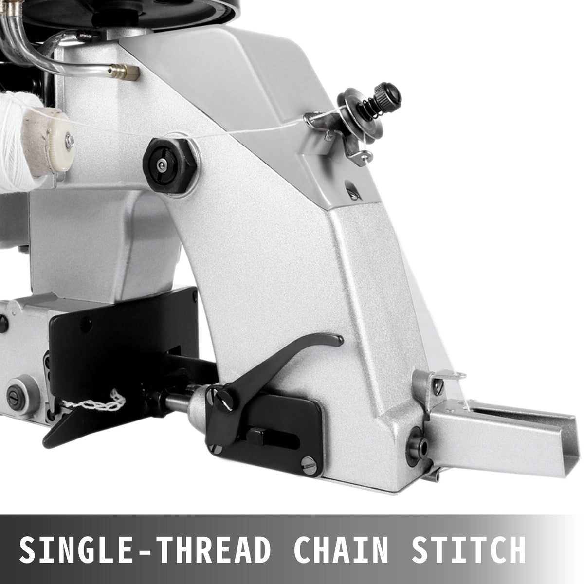 Bag Closer Machine 110V Portable Electric Sewing Machine 90W Bag Closer Stitching Automatic Oiling Woven Bag Packing Machine for Woven Snakeskin Bag Sack Silver 36x37x27cm
